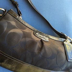 New Patent leather signature fabric coach handbag